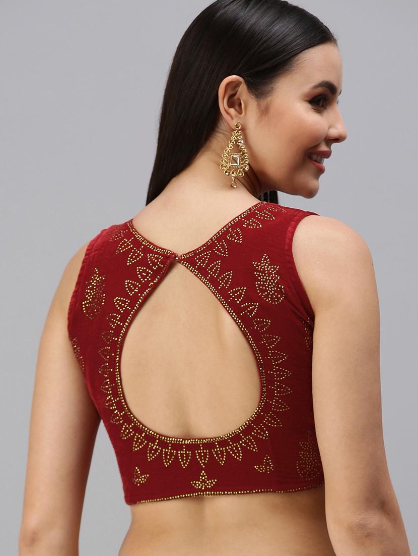 red self design blouse - 19493298 - Zoom Image - 2