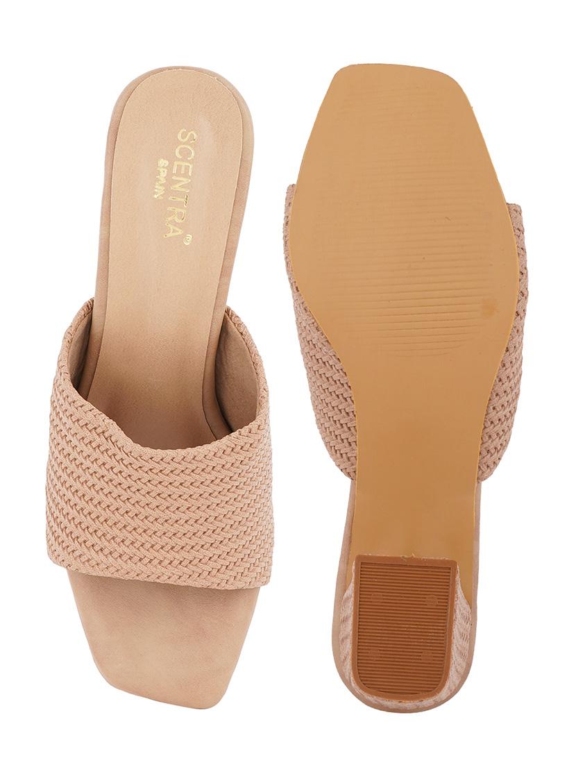 tan synthetic slip on sandals - 19495680 - Standard Image - 5