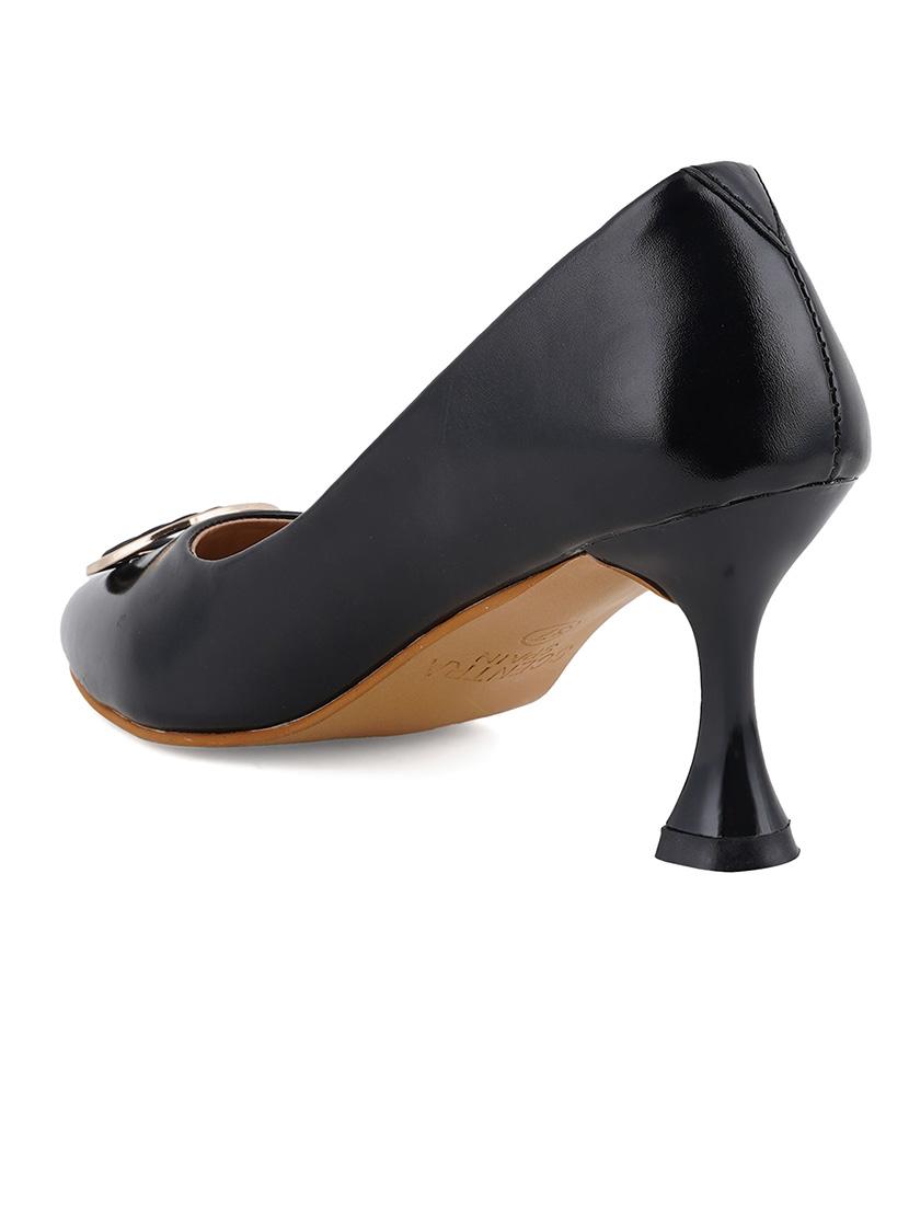 black synthetic slip on pumps - 19495720 - Standard Image - 3