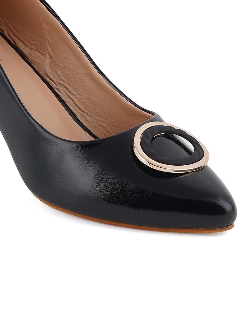 black synthetic slip on pumps - 19495720 - Zoom Image - 4