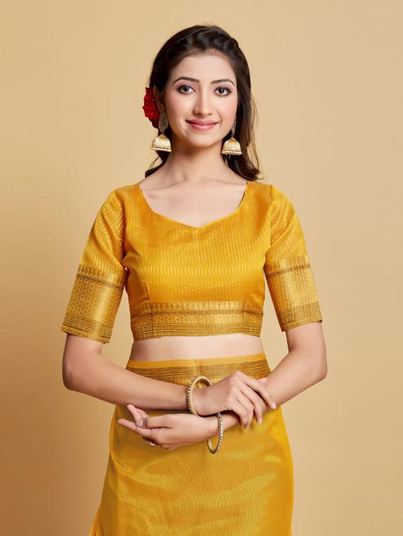 self design kanjivaram saree with blouse - 19561430 - Standard Image - 2