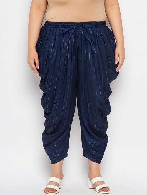 blue rayon striped dhoti salwar - 19578510 - Very Small Image - 1