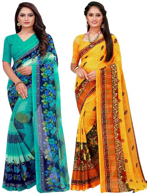 women's saree combo with blouse - 19613641 - Very Small Image - 1