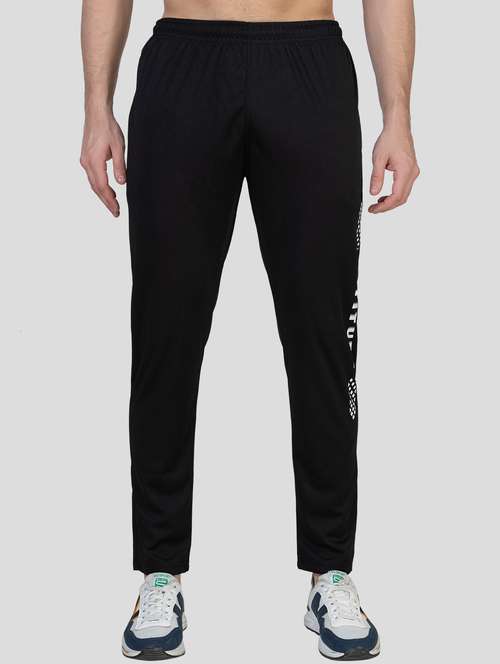 black lycra blend  full length track pant - 19615233 - Very Small Image - 1