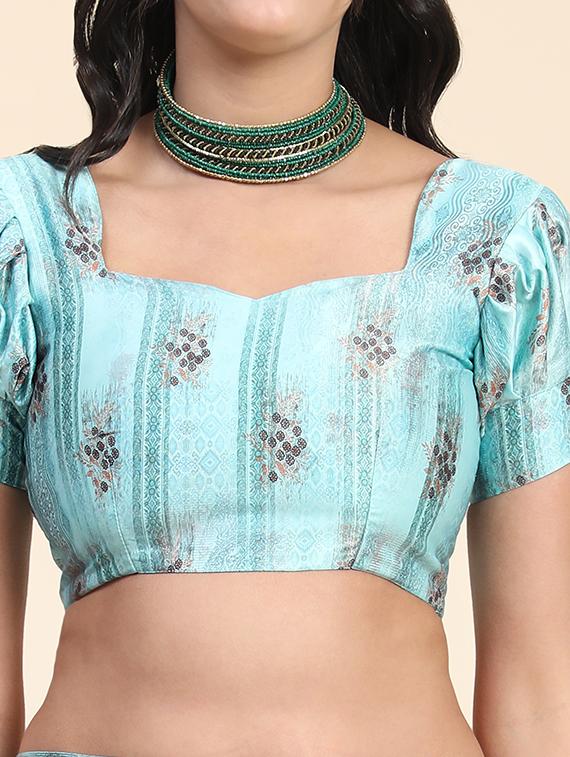 printed flared semi stitched lehenga - 19622048 - Zoom Image - 4