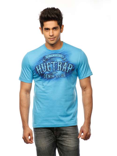 men crew neck front print t-shirt - 19649563 - Very Small Image - 1