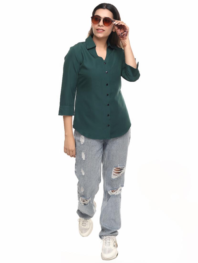 mandarin collar solid regular shirt - 19660505 - Standard Image - 4
