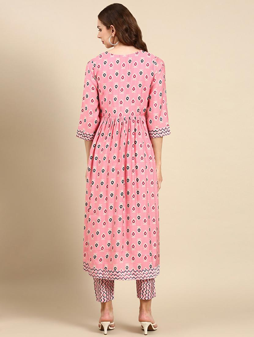 women pink printed kurta pant set - 19664948 - Zoom Image - 3