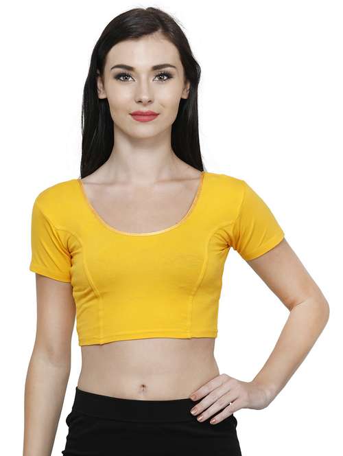 women solid short sleeves stitched blouse - 19682058 - Very Small Image - 1