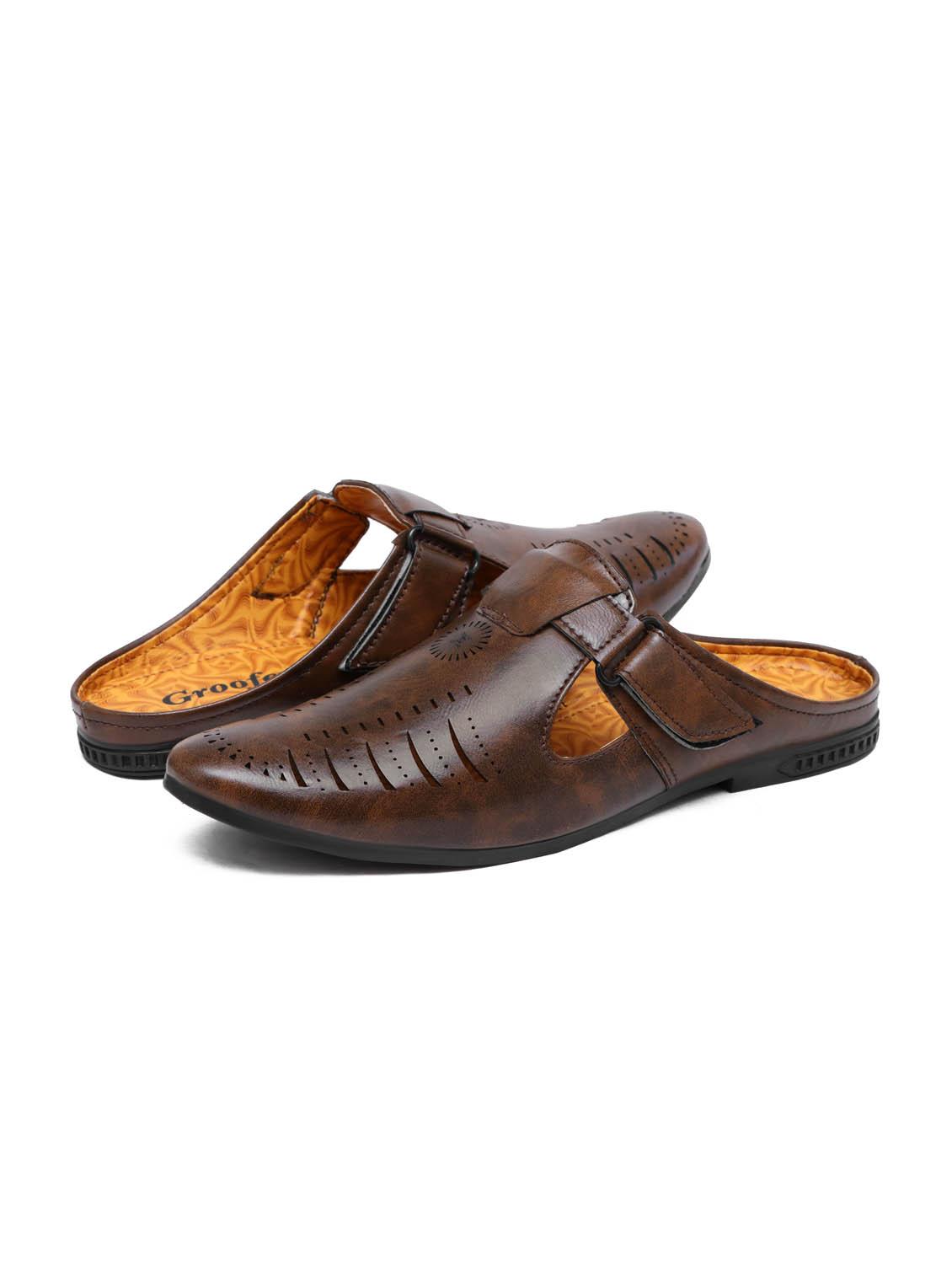 men brown slip on sandal - 19699840 - Zoom Image - 3