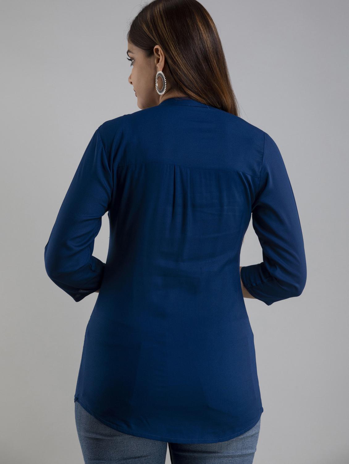 women's a line key hole neck top - 19709109 - Zoom Image - 3