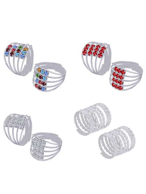 silver plated toe ring combo - 19734178 - Very Small Image - 1