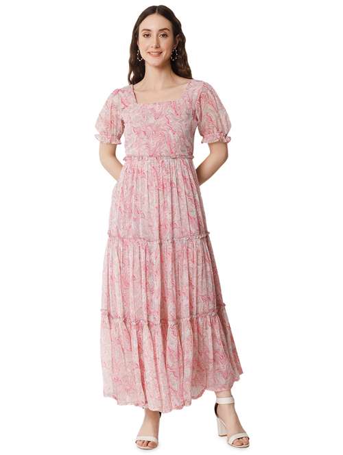 Women's Floral Print Tiered Dress - 19743056 - Very Small Image - 1