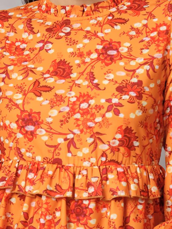 floral print mock neck peplum top - 19745499 - Standard Image - 4