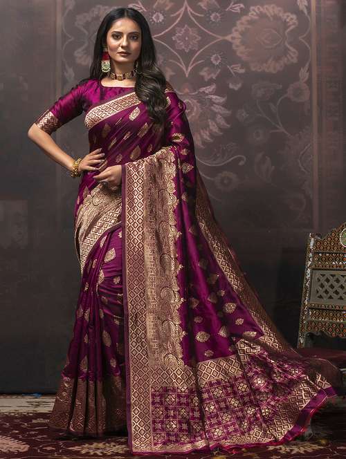 women's banarasi saree with blouse - 19755054 - Very Small Image - 1