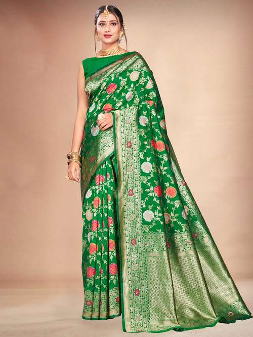 women's banarasi saree with blouse - 19755171 - Very Small Image - 1