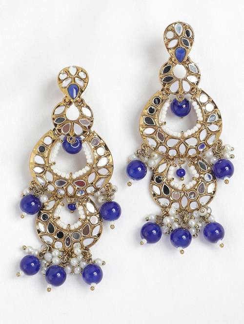 women gold plated drop earring - 19766216 - Very Small Image - 1