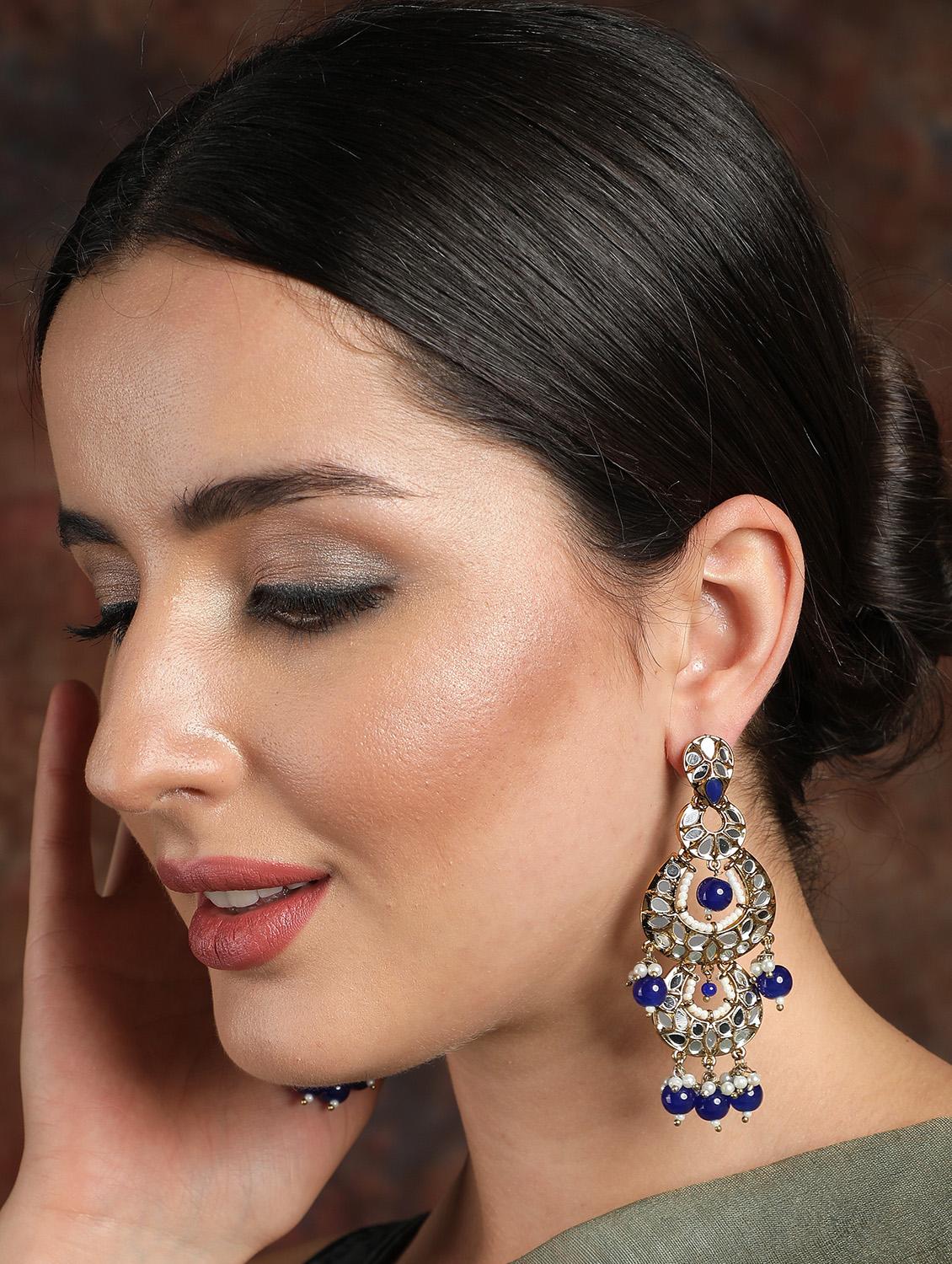 women gold plated drop earring - 19766216 - Zoom Image - 4