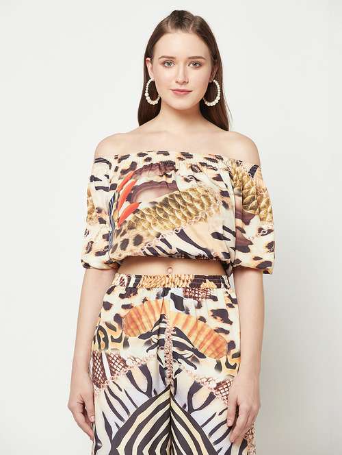 women's crop off shoulder top - 19772554 - Very Small Image - 1