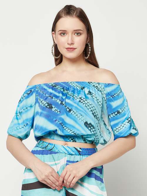 women's crop off shoulder top - 19772558 - Very Small Image - 1