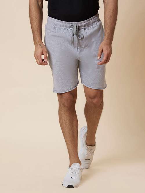 grey solid regular fit sports shorts - 19782557 - Very Small Image - 1