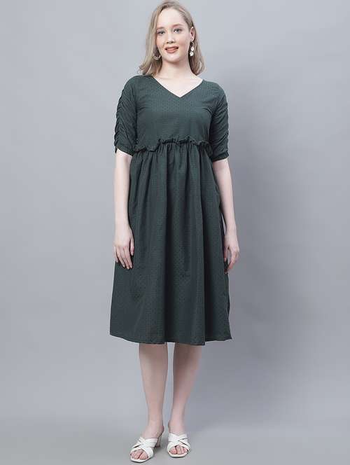 women's fit & flare swiss dots dress - 19810594 - Very Small Image - 1