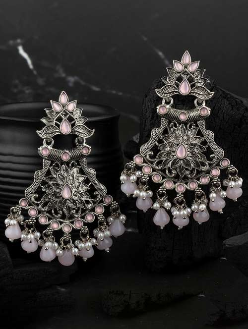 silver alloy chandellier earring - 19839900 - Very Small Image - 1