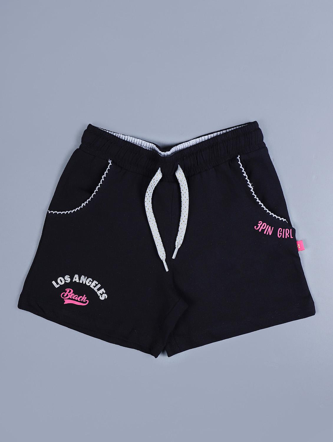 girls round neck color block printed shorts set - 19840810 - Zoom Image - 4