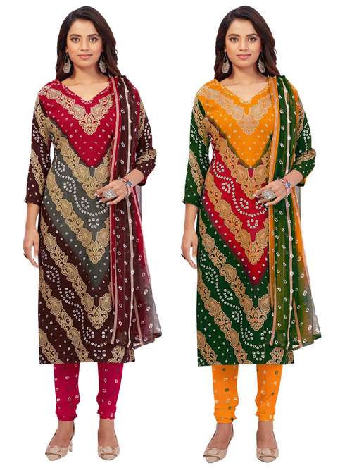 set of 2 unstitched suit set - 19842993 - Very Small Image - 1