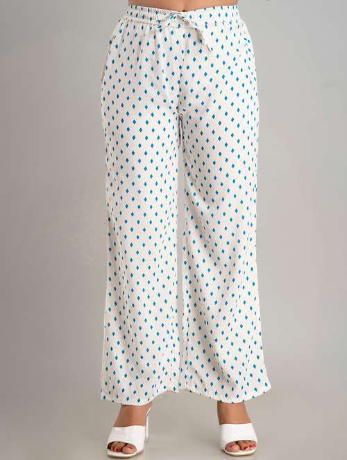 printed wide leg trouser - 19847178 - Very Small Image - 1