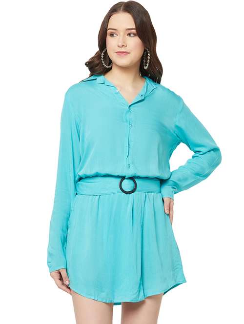 women's fit & flare solid dress - 19848471 - Very Small Image - 1