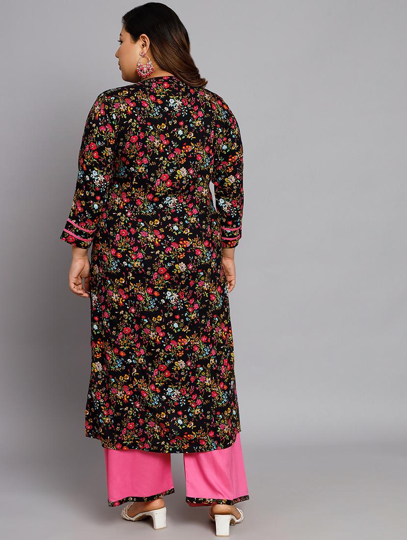 black rayon kurta palazzo set - 19856622 - Zoom Image - 3
