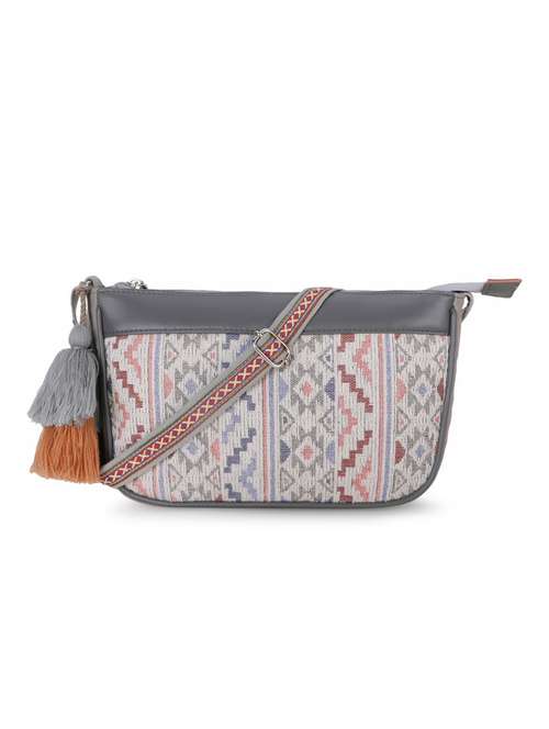 grey cotton sling bag - 19910264 - Very Small Image - 1
