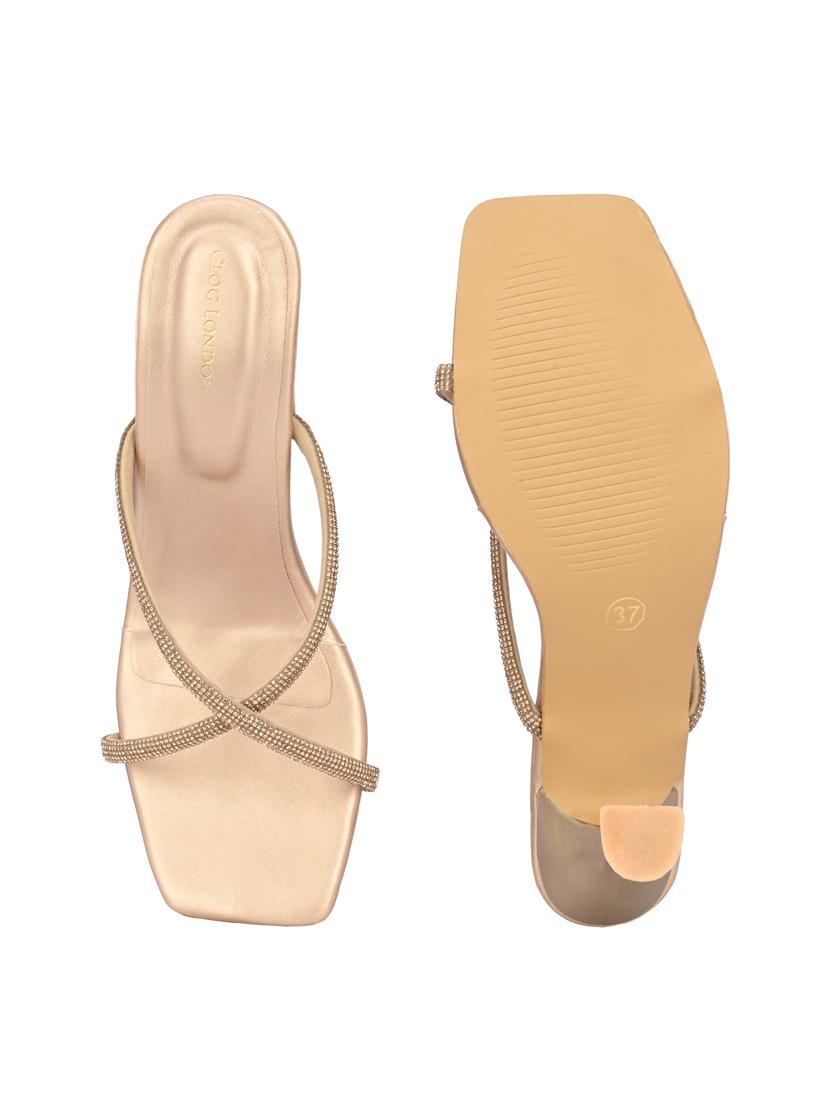 gold solid kitten heel sandal - 19920003 - Zoom Image - 5