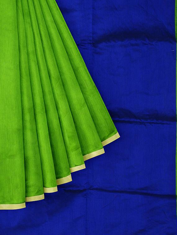 women's color block green colored saree with blouse - 19925830 - Standard Image - 3