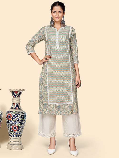 women's straight kurta - 19943214 - Very Small Image - 1