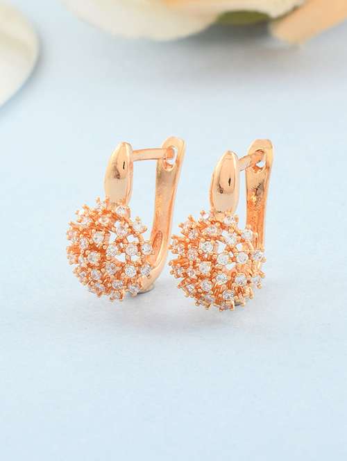 women rose gold plated brass clip-on earrings  - 19947171 - Very Small Image - 1