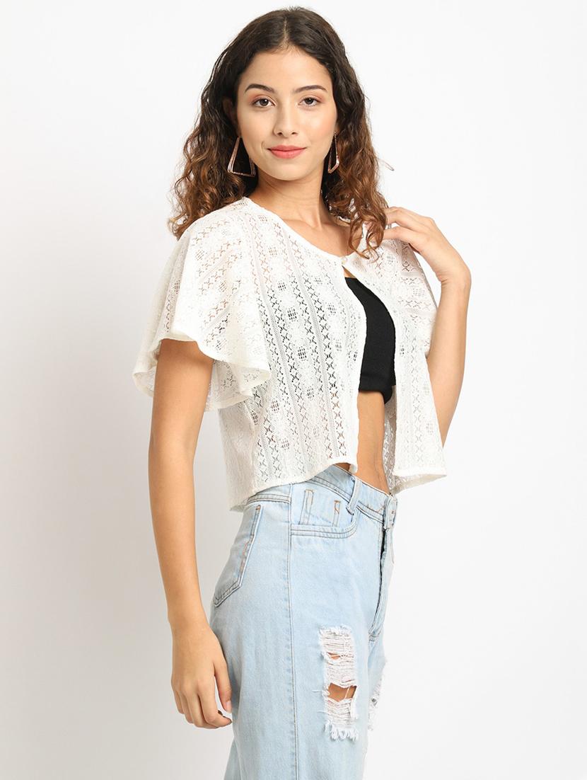 white self design short shrug - 19960080 - Zoom Image - 2