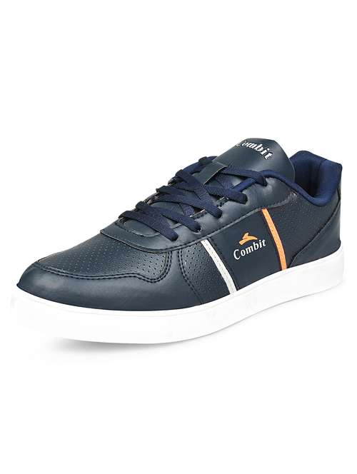 navy solid lace up sneaker - 19977554 - Very Small Image - 1