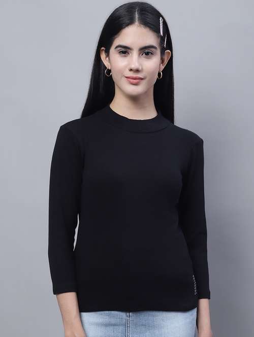 women's straight mock neck top - 19986130 - Very Small Image - 1