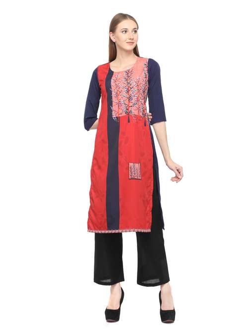 women's straight kurta - 19990191 - Very Small Image - 1