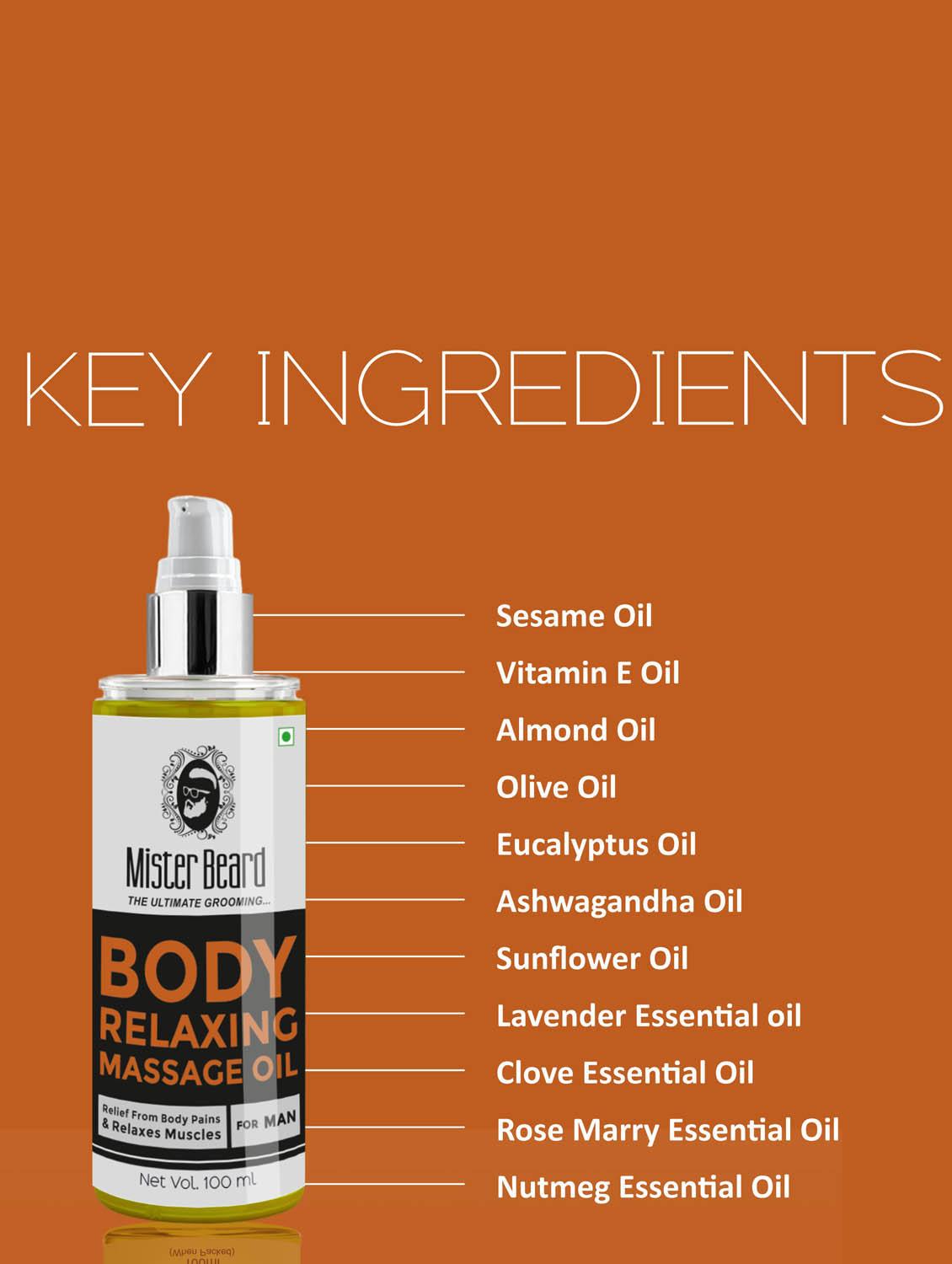 mister beard deep moisturising relaxing body oil with natural ingredients | homemade oil using herbs| pain relief oil, 100ml - 19994336 - Standard Image - 2
