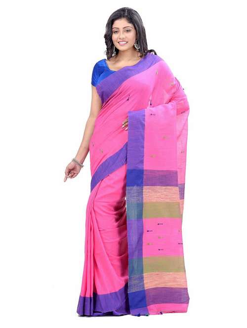 women's self design pink colored saree with blouse - 19994737 - Very Small Image - 1
