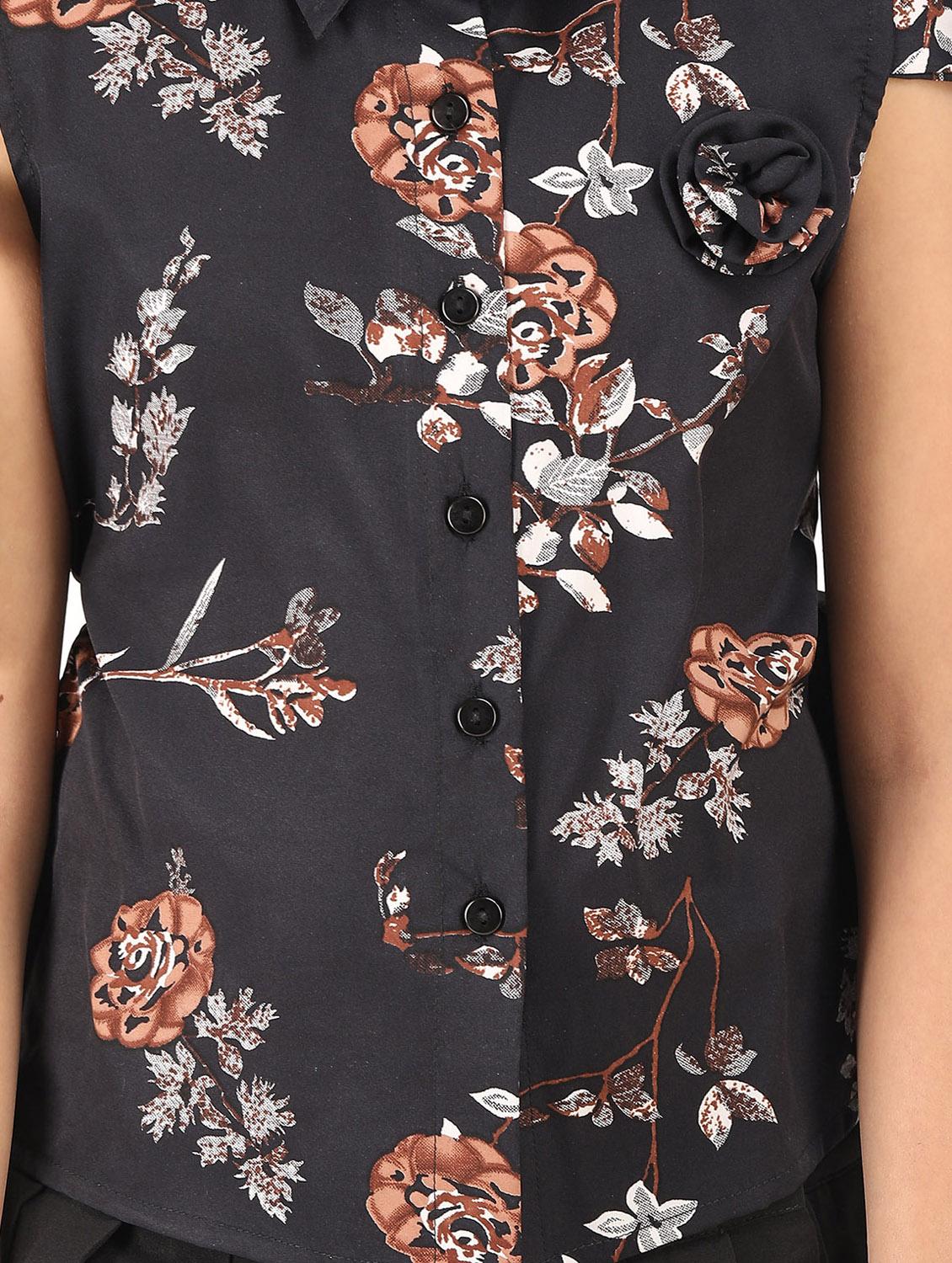 black floral printed skirt top sets - 19996413 - Standard Image - 5