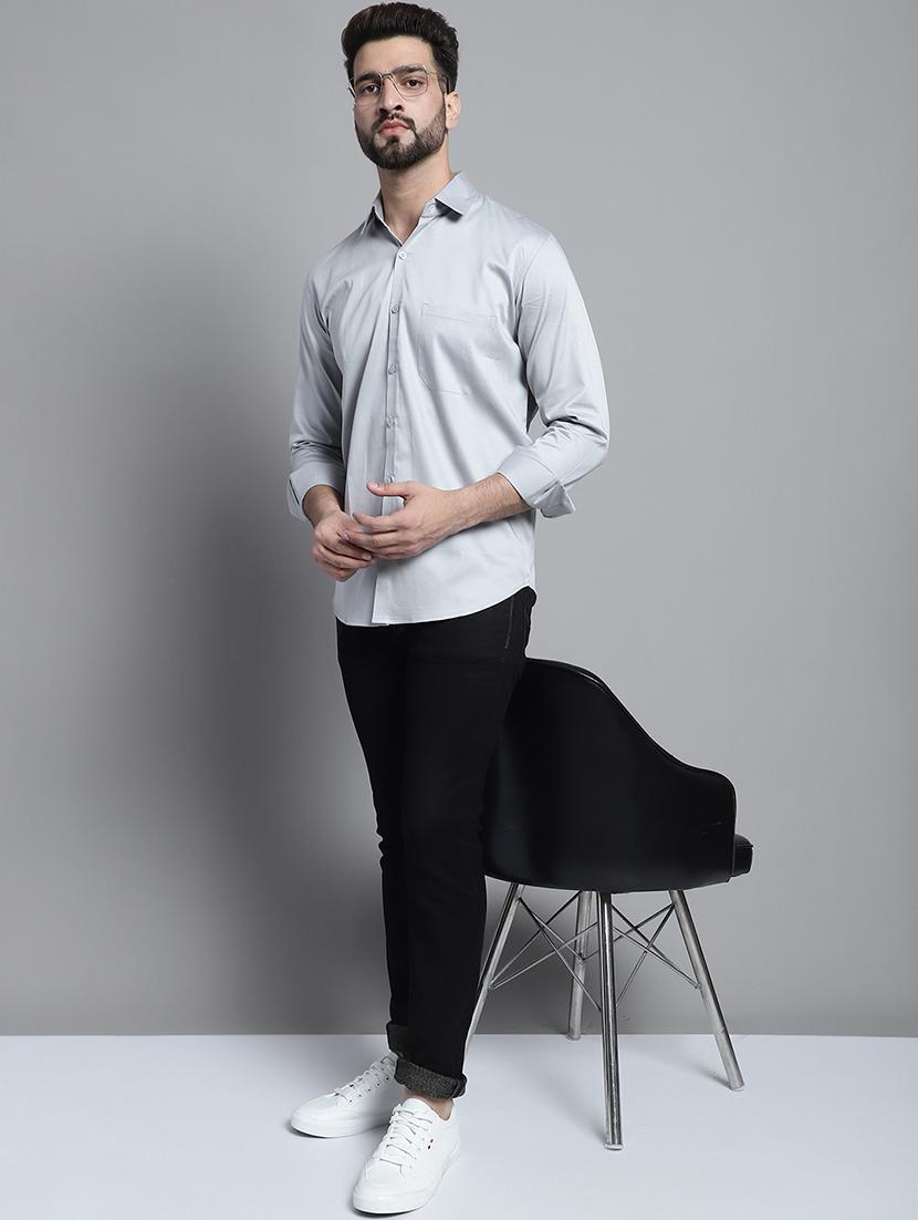 mens solid casual shirt - 20002327 - Standard Image - 3