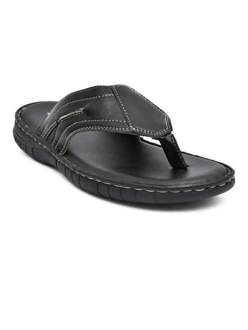 black pu toe separator slippers - 20007510 - Very Small Image - 1