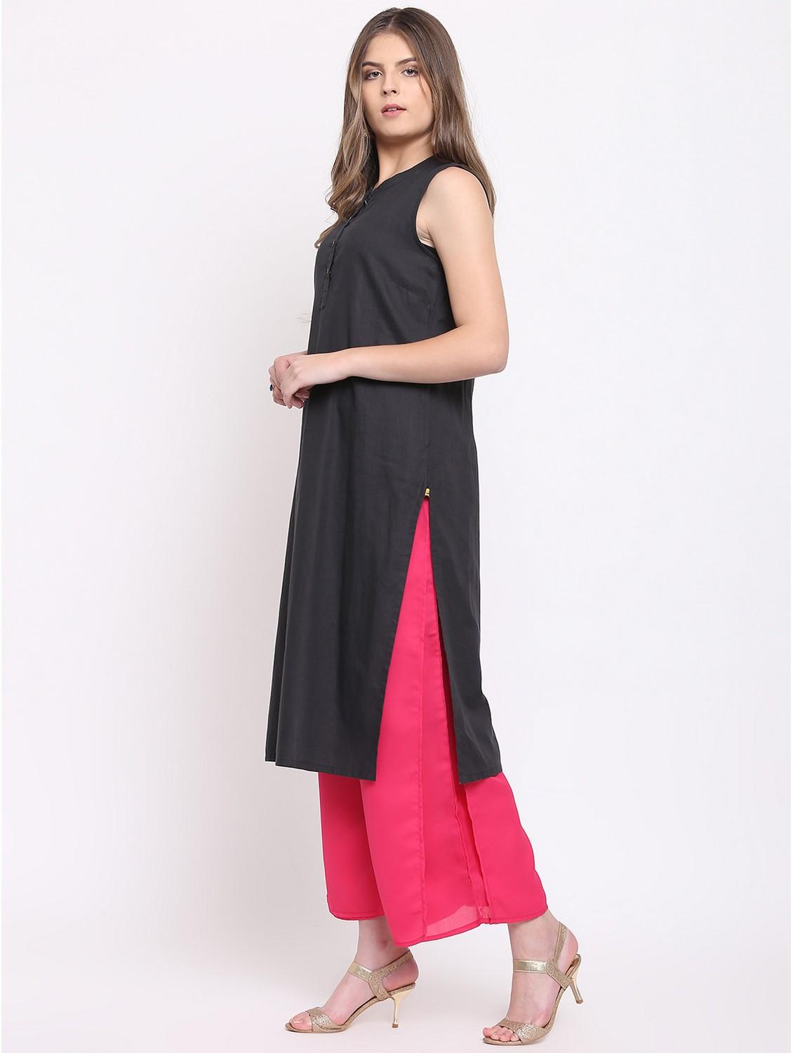 pink polyester palazzos - 20007662 - Zoom Image - 3