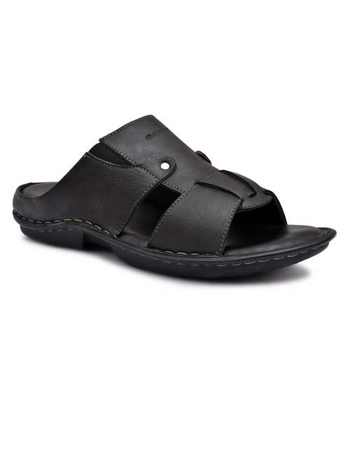 black synthetic slip on sandals - 20008663 - Very Small Image - 1