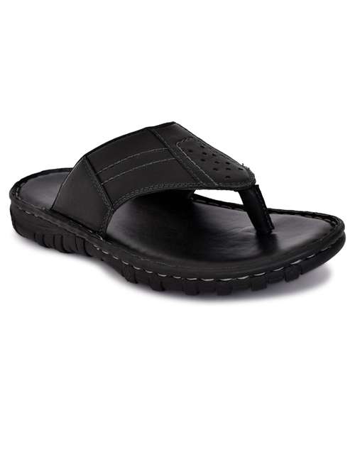 black synthetic & mesh toe separator slippers - 20008668 - Very Small Image - 1