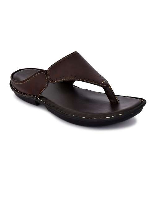 brown pu toe separator slippers - 20008670 - Very Small Image - 1